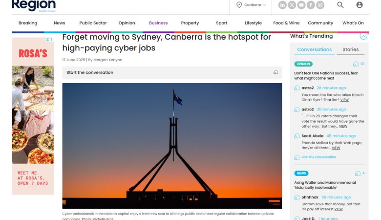 Forget moving to Sydney, Canberra is the hotspot for high-paying cyber jobs